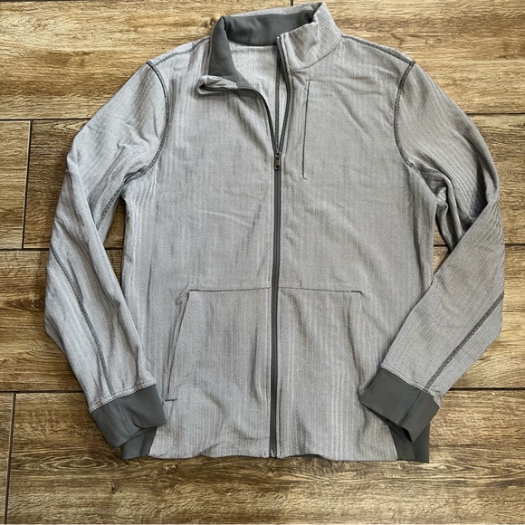 Lululemon PrePost Jacket Size Large  Heathered Herringbone Gray - Picture 10 of 14